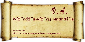 Vörösváry András névjegykártya